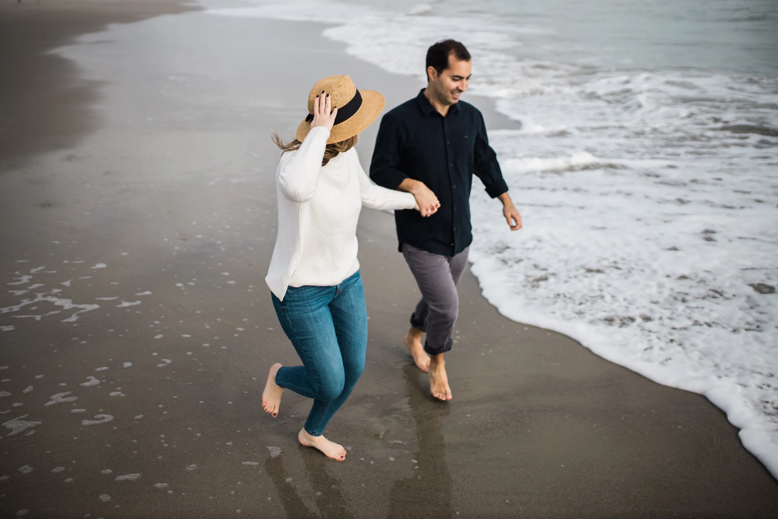 Tybee Island beach session with warm light
