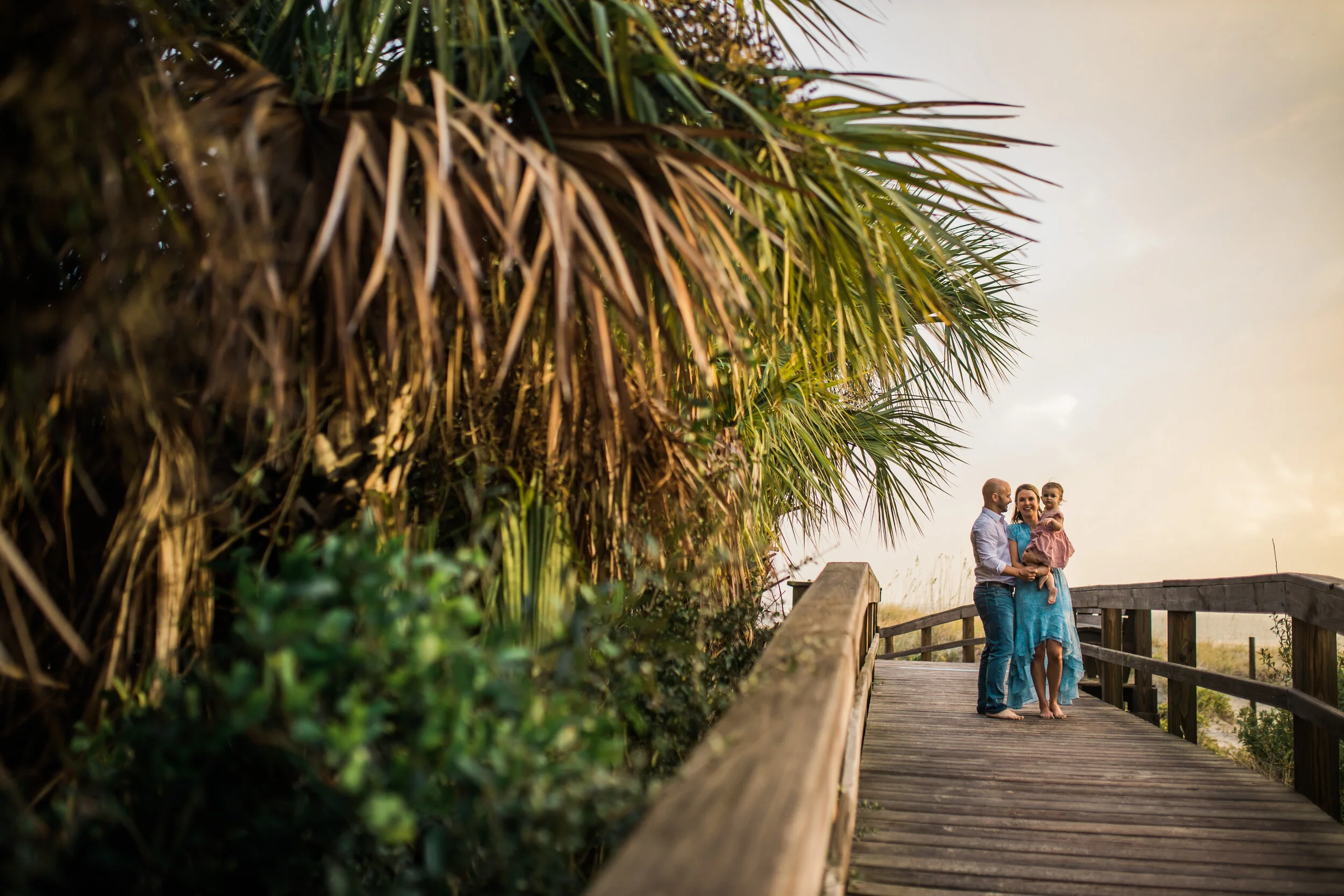 Tybee Island family portrait at sunset